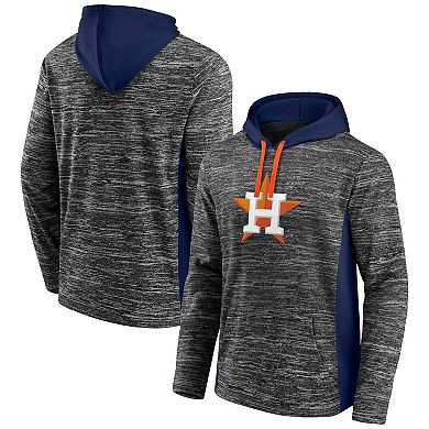 Men's Fanatics Branded Gray/Navy Houston Astros Instant Replay Color Block Pullover Hoodie