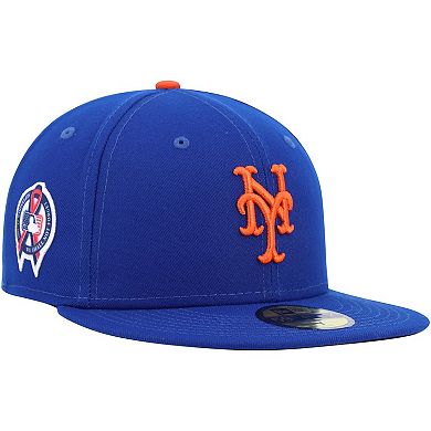 Men's New Era Royal New York Mets 9/11 Memorial Side Patch 59FIFTY Fitted Hat