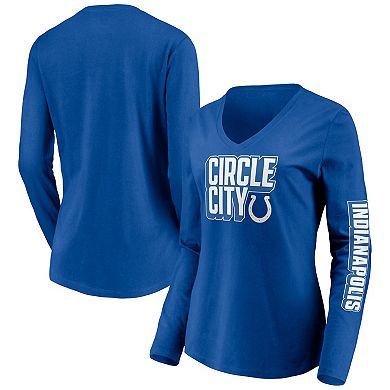 Women's Fanatics Branded Royal Indianapolis Colts Hometown Collection V-Neck Long Sleeve T-Shirt
