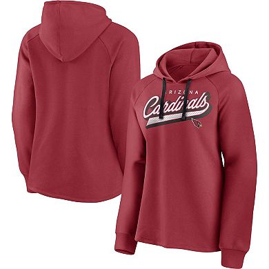 Women's Fanatics Branded Cardinal Arizona Cardinals First Contact Raglan Pullover Hoodie