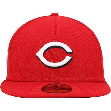 Men's New Era Red Cincinnati Reds 9/11 Memorial Side Patch 59FIFTY Fitted Hat
