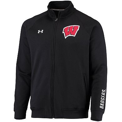 Men's Under Armour Black Wisconsin Badgers Raglan Game Day Triad Full-Zip Jacket