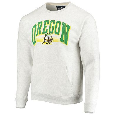 Men's League Collegiate Wear Heathered Gray Oregon Ducks Upperclassman Pocket Pullover Sweatshirt