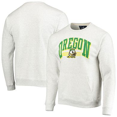 Men's League Collegiate Wear Heathered Gray Oregon Ducks Upperclassman Pocket Pullover Sweatshirt