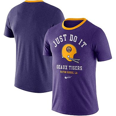 Men's Nike Purple LSU Tigers Vault Helmet Tri-Blend T-Shirt