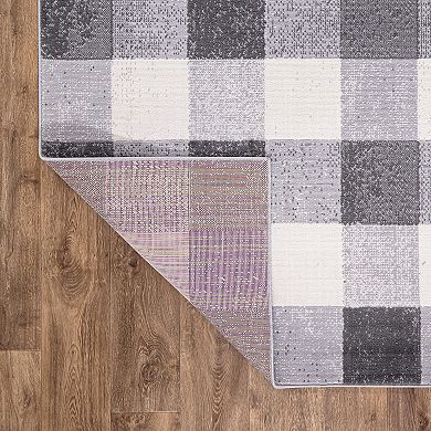 World Rug Gallery Geometric Plaid Design Rug