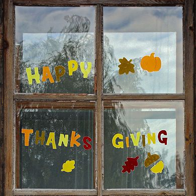 Northlight Happy Thanksgiving Fall Gel Window Clings