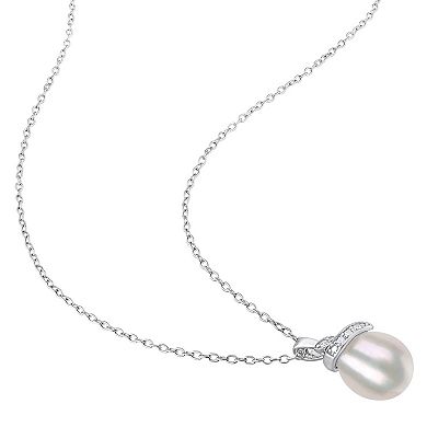 Stella Grace Freshwater Cultured Pearl & Diamond Accent Swirl Necklace & Earring Set
