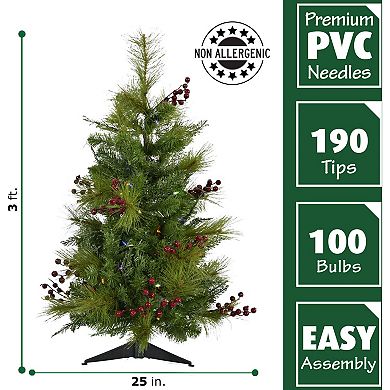 Fraser Farm Hill 3-ft. Newberry Pine Artificial Christmas Tree