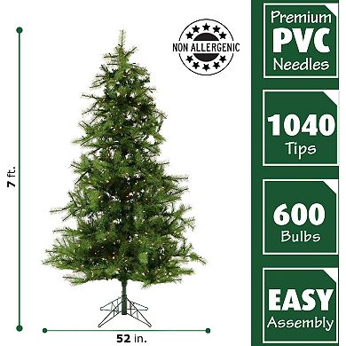 Fraser Hill Farm 7-ft. Smart String Lighting Southern Peace Pine Artificial Christmas Tree
