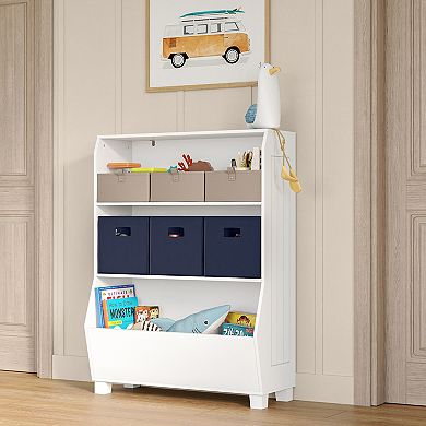 RiverRidge Home Kids Large Bookcase Toy Organizer Floor Decor