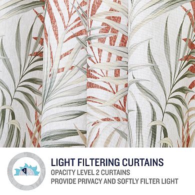 Tommy Bahama Indoor/Outdoor Palm Breeze Light Filtering 2-panel Window Curtain Set