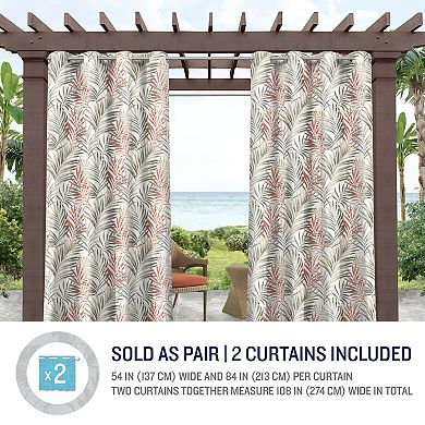 Tommy Bahama Indoor/Outdoor Palm Breeze Light Filtering 2-panel Window Curtain Set