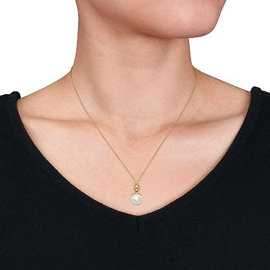 Stella Grace 14k Gold Freshwater Cultured Pearl & Diamond Accent Vintage Drop Necklace