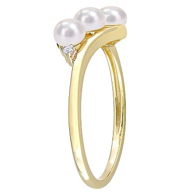 Stella Grace 10k Gold Freshwater Cultured Pearl & Diamond Accent Bypass Ring