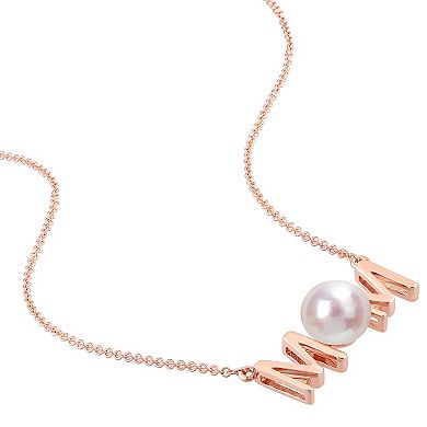 Stella Grace 10k Rose Gold Freshwater Cultured Pearl "Mom" Necklace