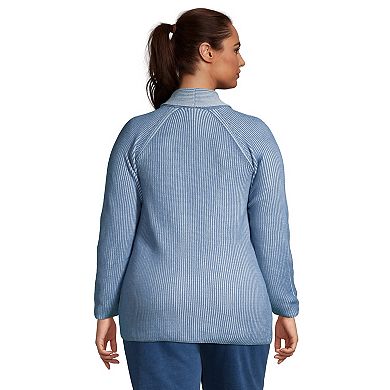 Plus Size Lands' End Drifter Shaker Open Cardigan Sweater