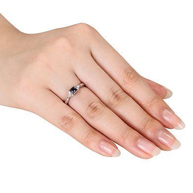 Stella Grace Sterling Silver 1/2 Carat T.W. Black & White Diamond Promise Ring