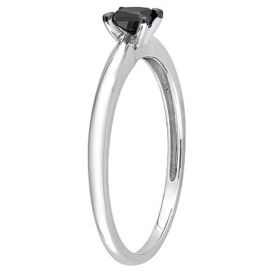 Stella Grace 14k White Gold 1/4 Carat T.W Black Diamond Solitaire Engagement Ring