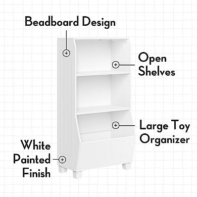 RiverRidge Home Kids 2-Shelf 2-Bin Bookcase & Toy Organizer Floor Decor