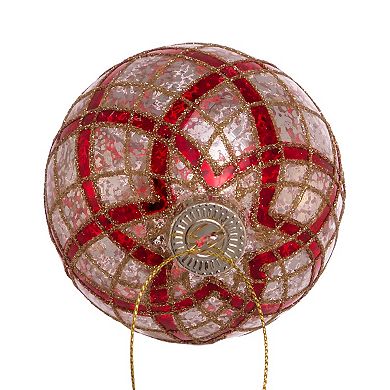Glitter Plaid Ball Christmas Ornament 6-piece Set