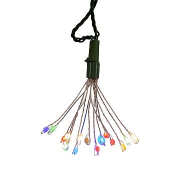 Kurt Adler 75-Light Cluster Lights and Multi-Color Twinkle LED Lights with Green Wire