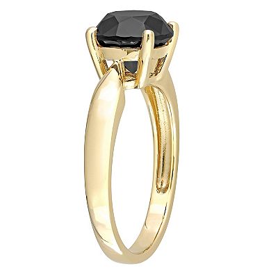 Stella Grace 10k Gold 2 Carat T.W. Round Black Diamond Solitaire Engagement Ring