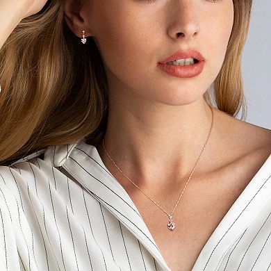 Stella Grace 14k Rose Gold Morganite & Diamond Accent Heart Pendant Necklace & Earring Set