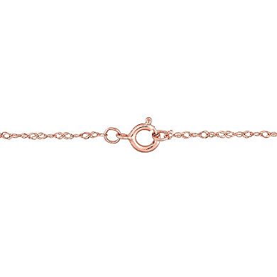 Stella Grace 10k Rose Gold Morganite & Diamond Accent Swirl Halo Necklace