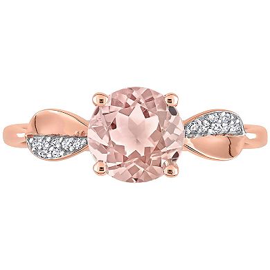 Stella Grace 14k Rose Gold Morganite & Diamond Accent Engagement Ring