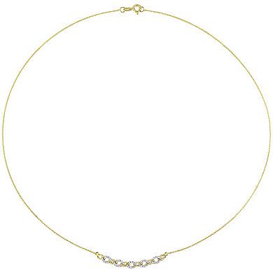 Stella Grace 10k Gold 1/6 Carat T.W. Diamond Oval Link Necklace