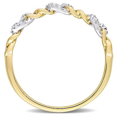 Stella Grace 10k Two-Tone Gold Diamond Accent Link Wedding Ring