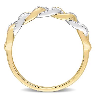 Stella Grace 10k Two-Tone Gold 1/10 Carat T.W. Diamond Link Wedding Ring