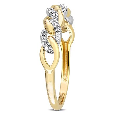 Stella Grace 10k Two-Tone Gold 1/10 Carat T.W. Diamond Link Wedding Ring