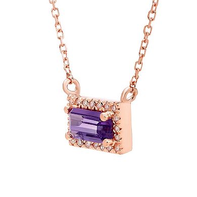 The Regal Collection 14k Rose Gold Amethyst & Diamond Accent Necklace