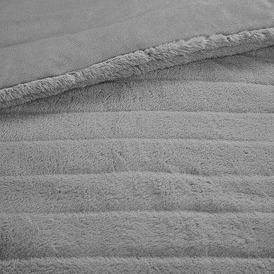 Madison Park Eve Faux Fur Down-Alternative Comforter Set with Shams
