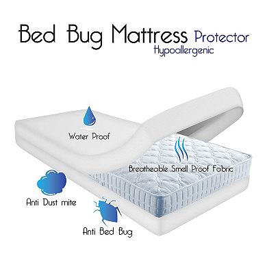 Hastings Home Zippered Hypoallergenic Waterproof Twin XL Mattress Protector