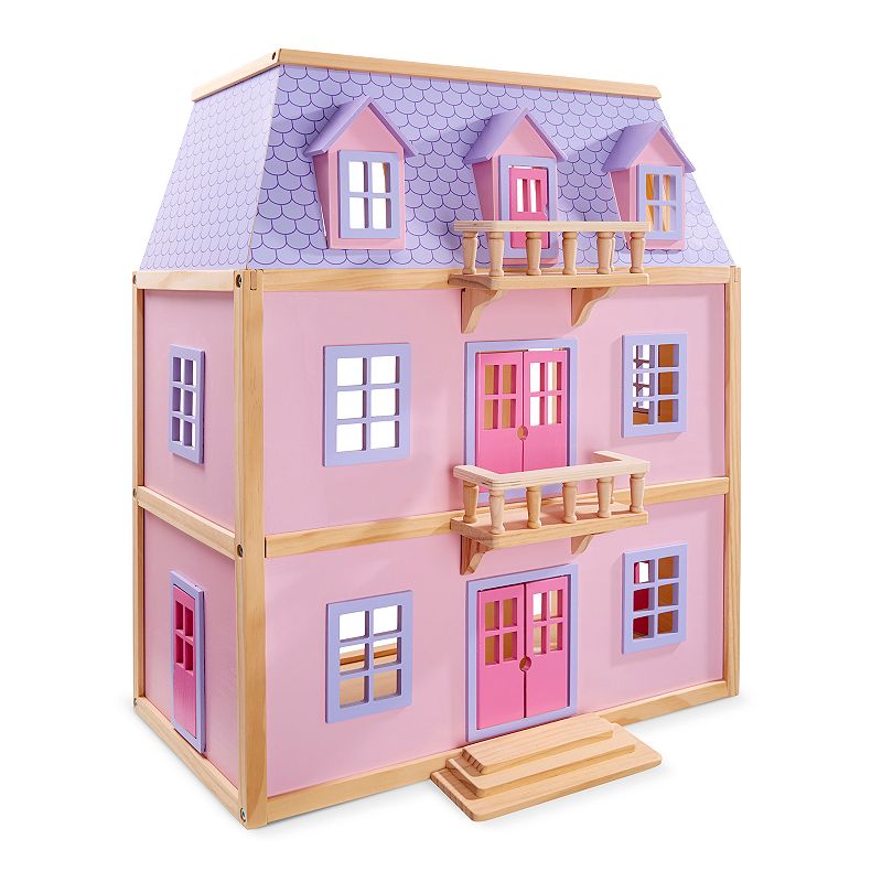 Melissa and Doug Wooden Dollhouse, Multicolor