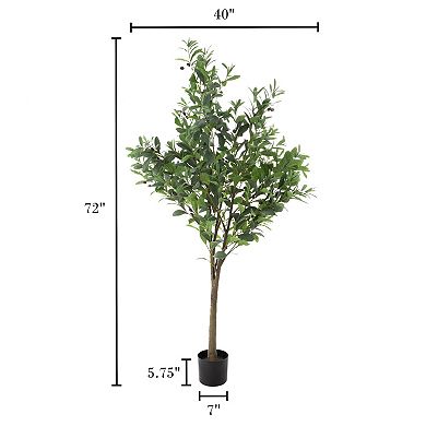 Nature Spring 6-ft. Artificial Olive Tree Floor Decor