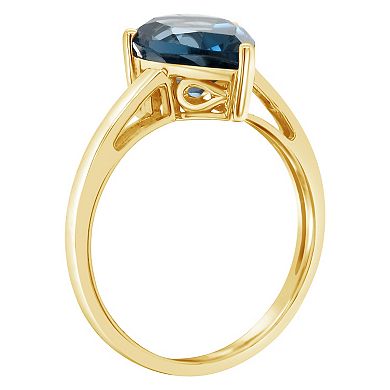 Alyson Layne 14k Gold Pear Cut London Blue Topaz Solitaire Ring