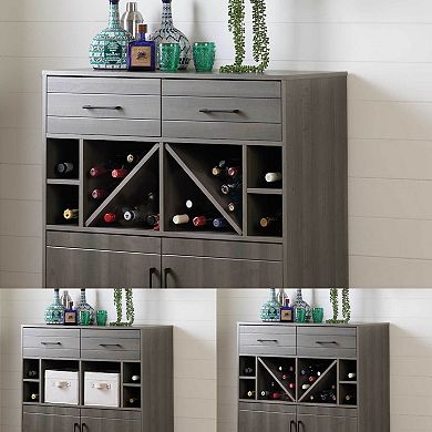 South Shore Vietti Bar Cabinet & Bottle Storage