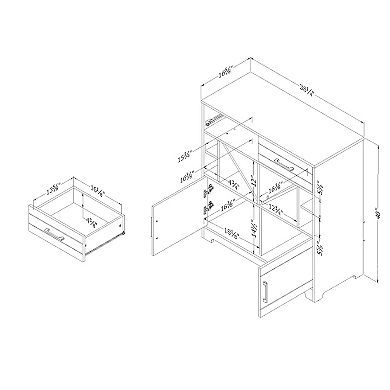 South Shore Vietti Bar Cabinet & Bottle Storage