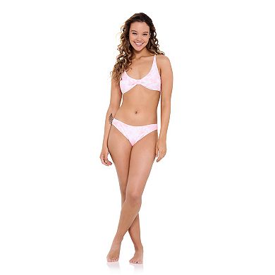 Juniors' Ninety-Nine° Knotted Front Tall Triangle Bikini Top