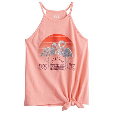 Girls 6-20 SO® Graphic Strappy Tank Top in Regular & Plus