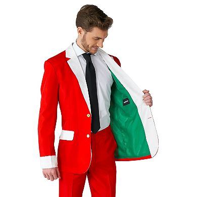 Men's Suitmeister Modern-Fit Santa Faux-Fur Christmas Novelty Suit Set