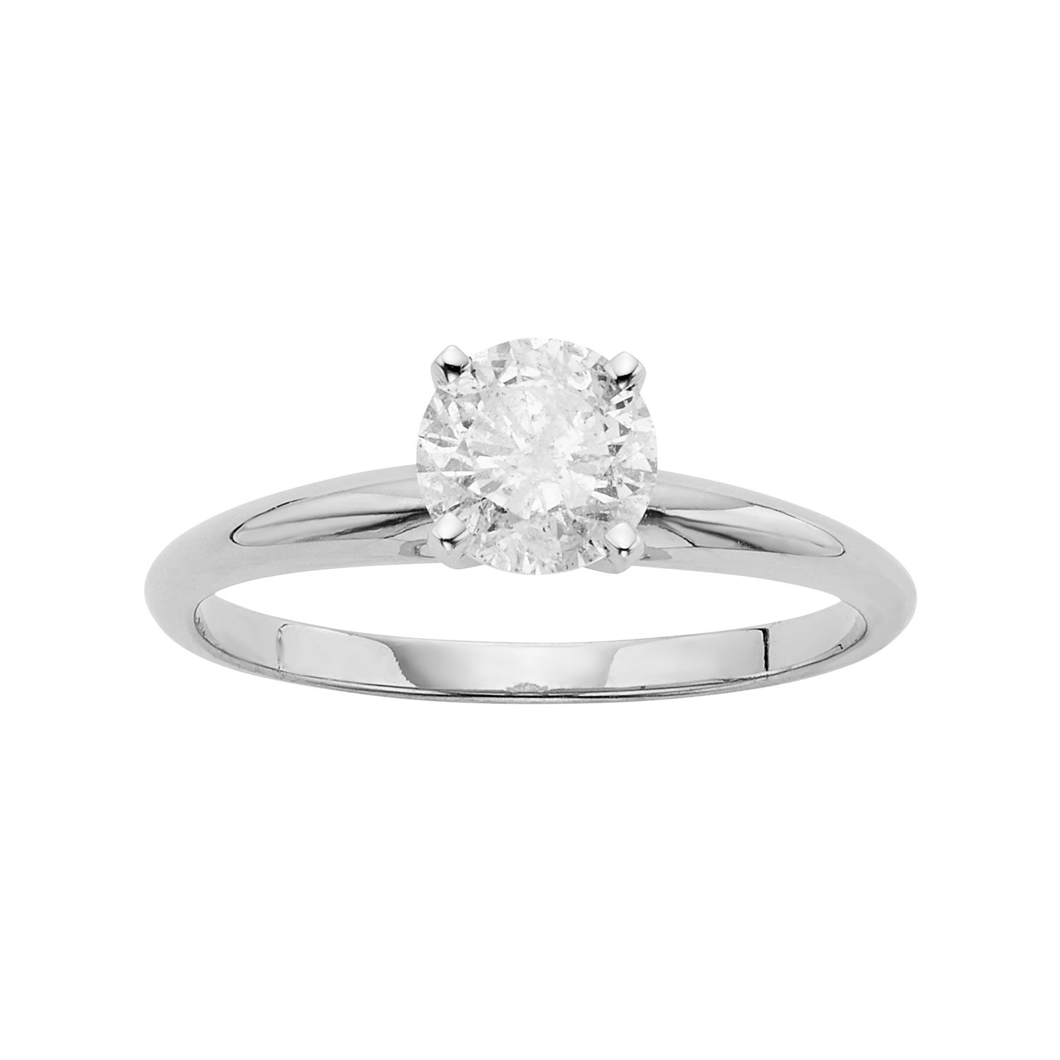 1 ct diamond solitaire engagement ring in 14k white gold