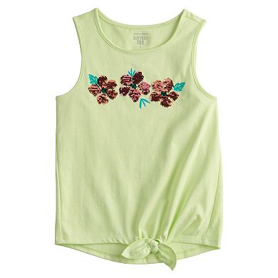 Girls 4-12 Jumping Beans® Tie Front Tropical Graphic Tank Top