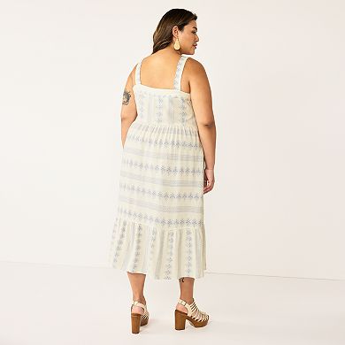 Plus Size Sonoma Goods For Life® Button-Front Flounce Dress