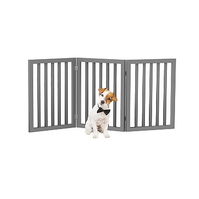 Pet Adobe Freestanding 3-Panel Wood Pet Gate