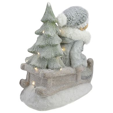 Northlight 15-in. Lighted Girl & Sled Christmas Table Top Decor